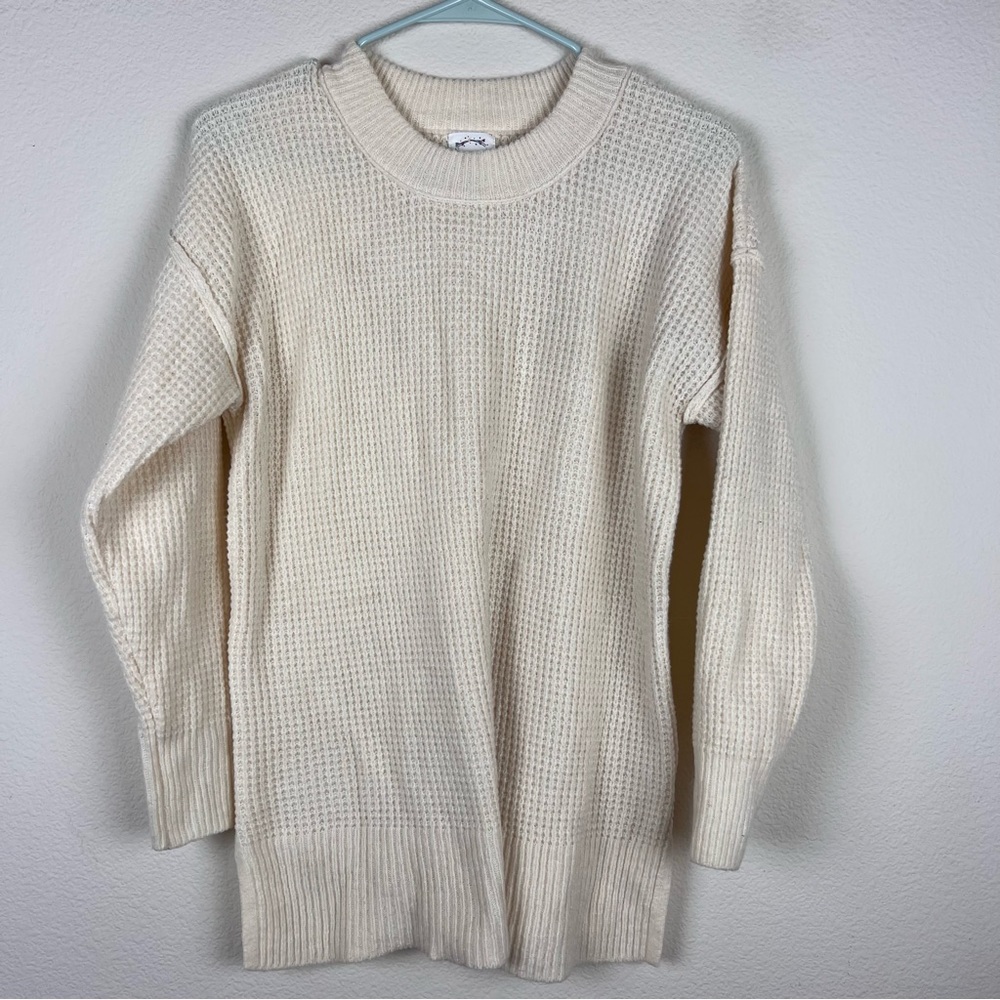 Hippie Rose Cream Knit Crew Neck Sweater